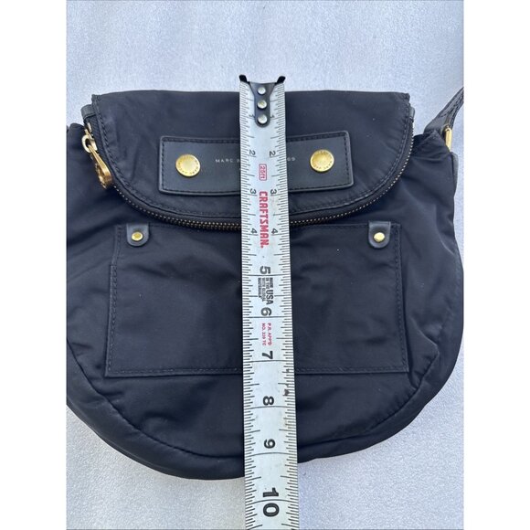 Marc By Marc Jacobs Black Nylon Crossbody Bag 9"x10" Gold Hardware - Picture 9 of 11